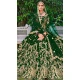 Green Color Embroidery Heavy Velvet Bridal Wear Women Lehenga -6535170395