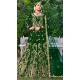 Green Color Embroidery Heavy Velvet Bridal Wear Women Lehenga -6535170395