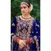 Royal Blue Color Embroidery Heavy Velvet Bridal Wear Women Lehenga -6535170398