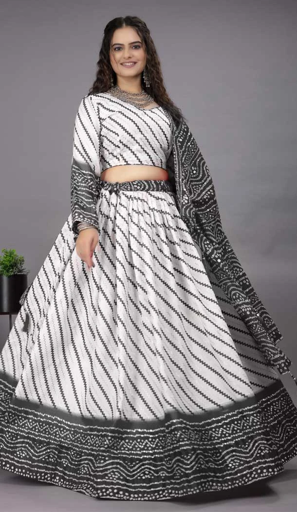 Navratri Fashion Trends Cotton Foil Prints Work Women Lehenga Choli in Black -7332175601