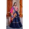 Rayon Mirror Work Traditional Navratri Chaniya Choli in Navy Blue -7348175705