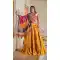 Rayon Mirror Work Traditional Navratri Chaniya Choli in Yellow -7348175707