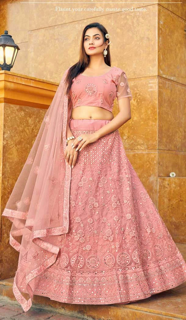 Embroidery Work Resham Women Designer Plus Size Lehenga Choli in Pink -6343168872