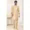 Banarasi Jacquard Classic Traditional Wear Men's Semi Indo-Western in Beige -6658171283