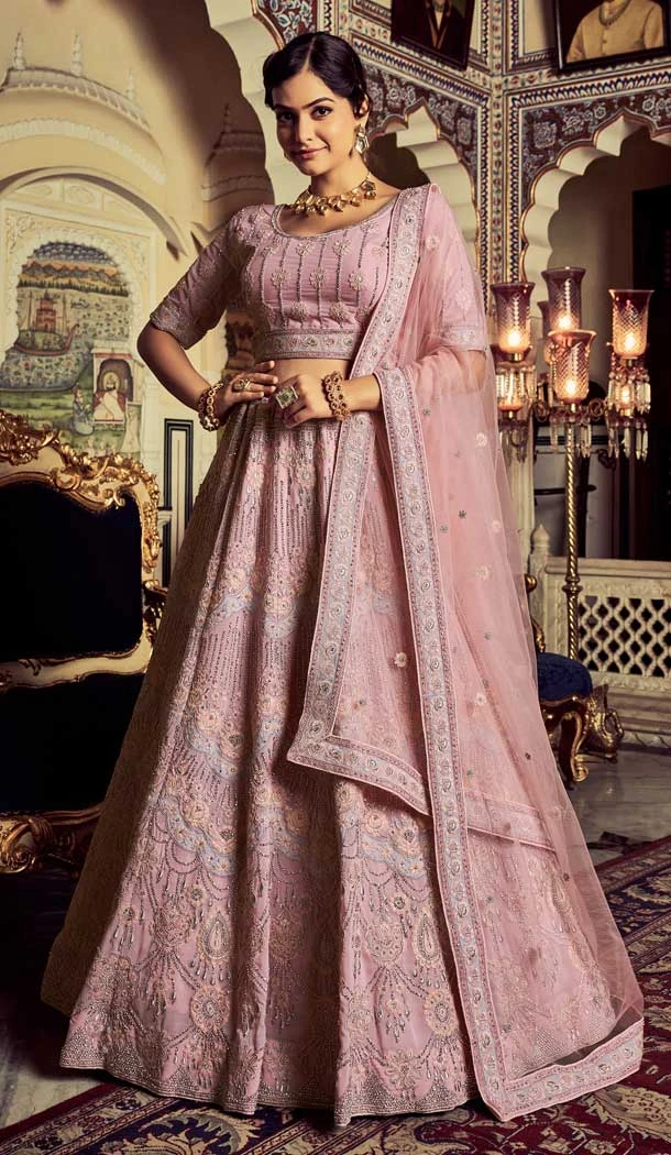 Traditional Wear Georgette Sequence Work Designer Lehenaga Choli in Pink -6693171520