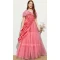 Muslin Soft Net Thread Work Designer Girls Wear Readymade Gown in Pink -6990173639