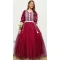 Muslin Soft Net Thread Work Designer Girls Wear Readymade Gown in Maroon -6990173644