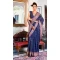Pure Kashmiri Silk Weaving Work Traditional Wear Saree Blouse in Navy Blue -6729171812