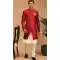 Dhupion Silk Readymade Designer Men's Wear Kurta Pyjama With Jacket in Red -6759172035