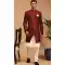 Dhupion Silk Readymade Designer Men's Wear Kurta Pyjama With Jacket in Maroon -6759172038