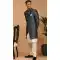 Dhupion Silk Readymade Designer Men's Wear Kurta Pyjama With Jacket in Grey -6759172040
