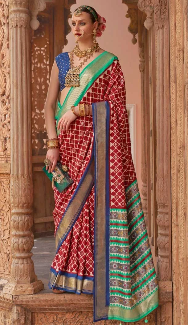 Smooth Patola Silk Weaving Work Designer Traditional Wear Saree in Maroon -6766172113