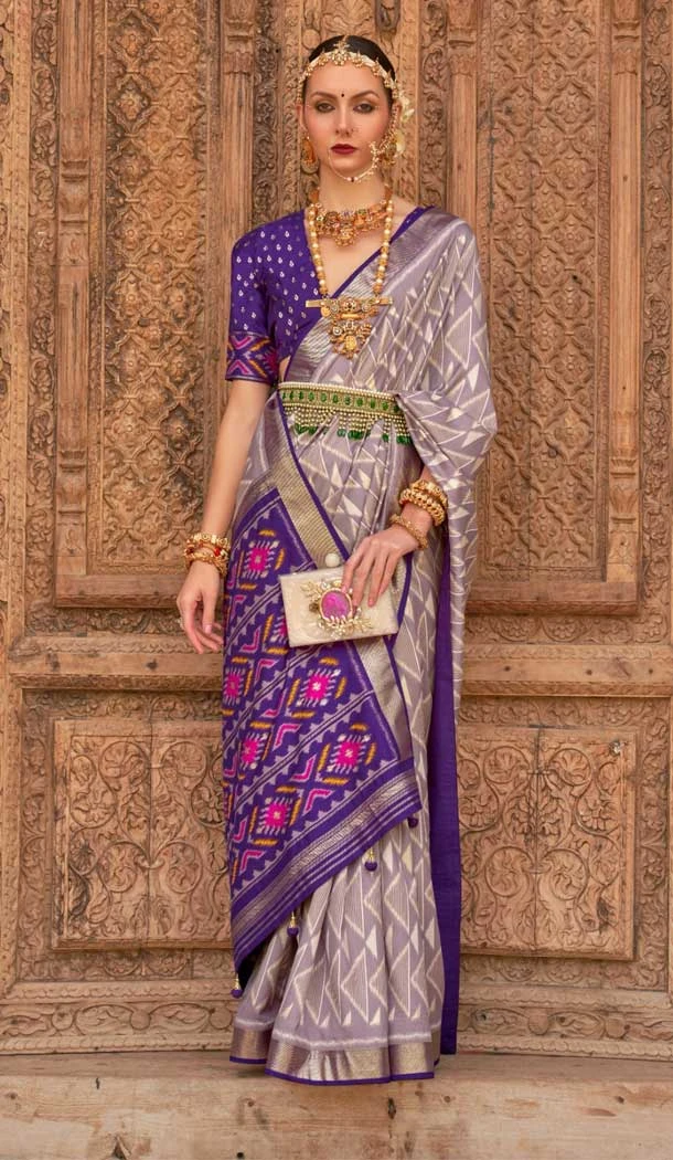Multi Smooth Patola Silk Weaving Work Designer Traditional Wear Saree -6766172119