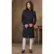 Jacquard in Navy Blue Designer Readymade Men's Indo-Western -6817172430