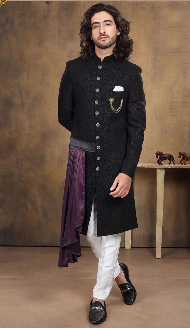 Imported in Black Designer Readymade Men's Indo-Western -6817172432