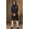 Navy and Black Color Imported Fabric Designer Readymade Men's Indo-Western -6817172434