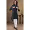 Imported Fabric Designer Readymade Men's Indo-Western in Black and Teal -6817172440