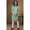 Imported Fabric Designer Readymade Men's Indo-Western in Green -6817172445
