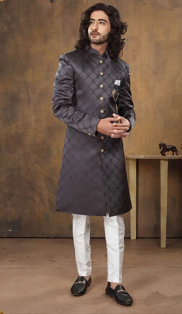 Imported Fabric Designer Readymade Men's Indo-Western in Multi Color -6817172453