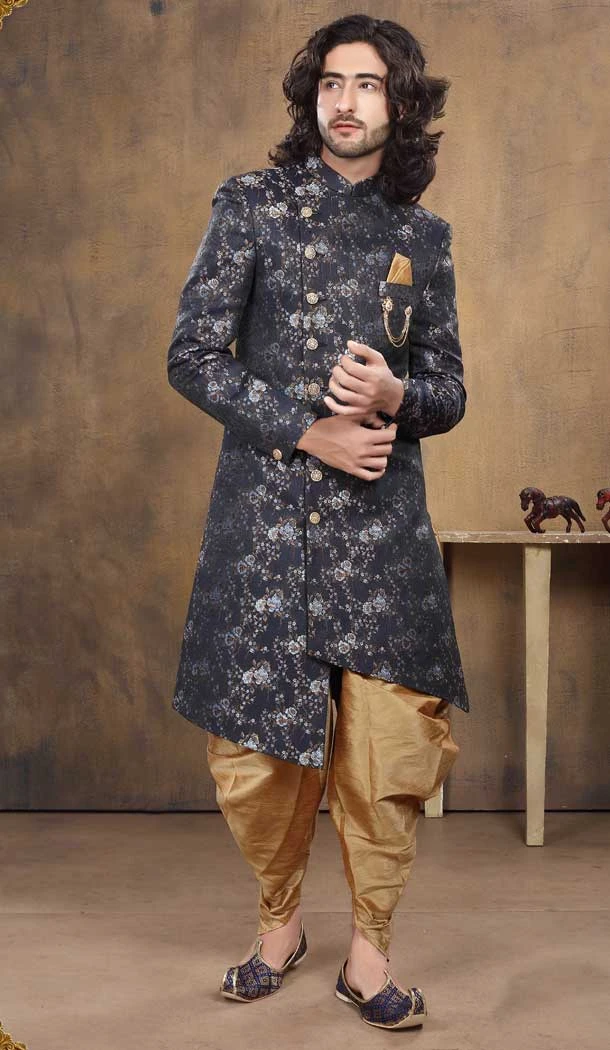 Imported Fabric Designer Readymade Men's Indo-Western in Multi -6817172458