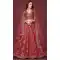 Zari Sequins Work Slub Silk Designer Party Wear Heavy Lehenga Choli in Red -7036173914