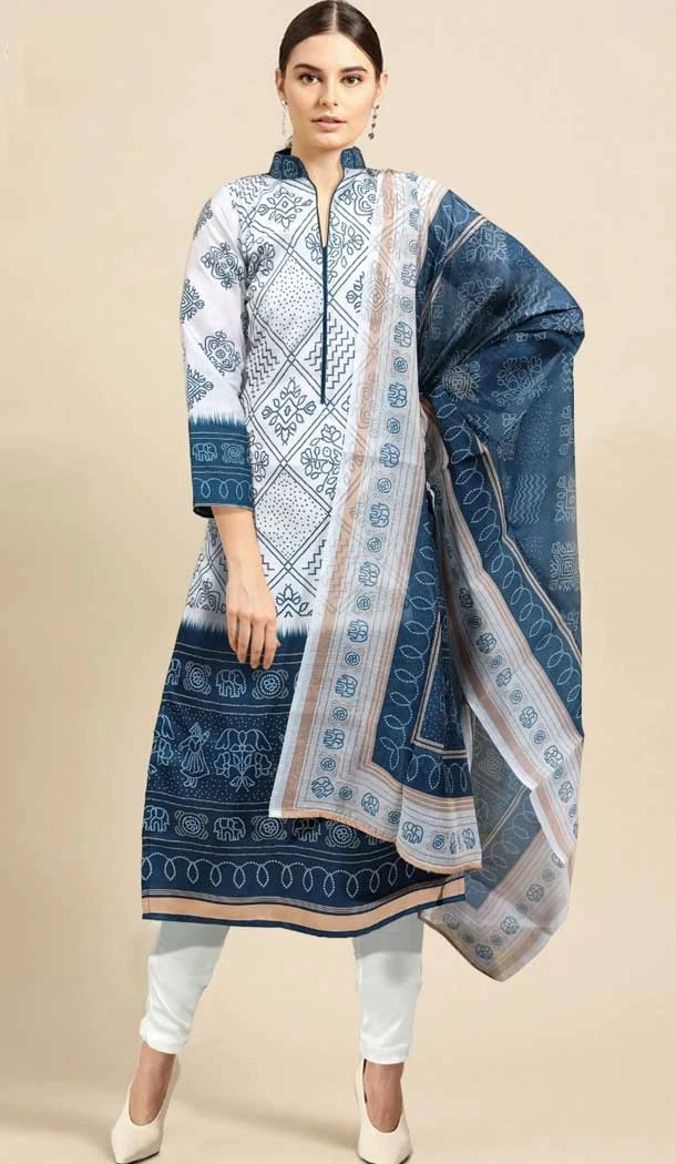 Party Wear Blue Color Poly Rayon Digital Print Work Readymade Salwar Suit - 7089174242