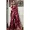 Banarasi Soft Silk Wine Color Zari Weaving Work Function Casual Wear Saree - 7100174285