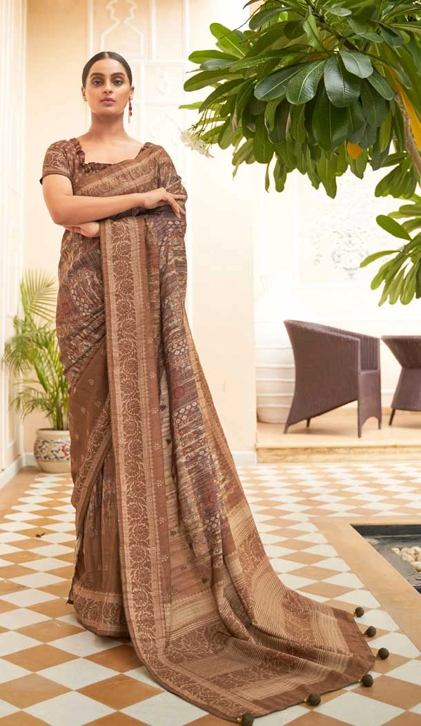 Brown Color Soft Khadi Silk Jacquard Work Function Wear Saree Blouse - 7083174211 Brown Color Soft Khadi Silk Jacquard Work Function Wear Saree Blouse - 7083174211