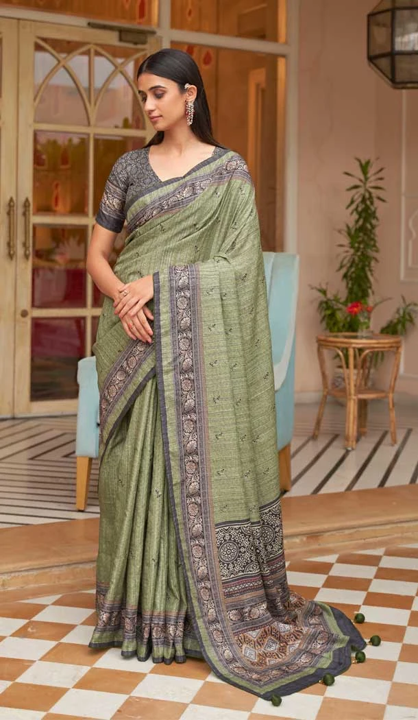 Green Color Soft Khadi Silk Jacquard Work Function Wear Saree Blouse - 7083174214 Green Color Soft Khadi Silk Jacquard Work Function Wear Saree Blouse - 7083174214