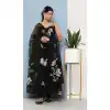 Black Color Organza Floral Print Work Party Wear Readymade Salwar Suit - 7102174291
