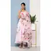 Light Pink Color Organza Floral Print Work Party Wear Readymade Salwar Suit - 7102174292
