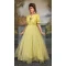 Yellow Color Soft Net Sequence Work Function Wear Designer Girl's Gown - 7113174363