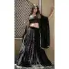 Party Wear Georgette Sequence Embroidery Work Designer Lehenga Choli In Black Color - 7134174469