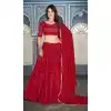 Party Wear Georgette Sequence Embroidery Work Designer Lehenga Choli In Red Color - 7134174471