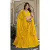 Party Wear Georgette Sequence Embroidery Work Designer Lehenga Choli In Yellow Color - 7134174472