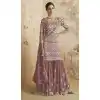 Peach Color Faux Georgette Lucknowi Embroidery Work Function Wear Sharara Suit - 7145174527