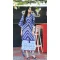 Festival Wear Chinon Crochet Digital Print Work Readymade Kaftan In Blue - 7172174692