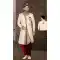 Be the Epitome of Elegance Tailored Cream Banarasi Jacquard Plus Size Sherwani for Men -7917179012