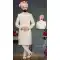 Unleash Your Royal Charm Ethnic Cream Banarasi Jacquard Plus Size Wedding Sherwani for Men -7917179021