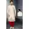 Be the Epitome of Discover our Ethnic Cream Banarasi Jacquard Plus Size Wedding Sherwani for Men -7917179023