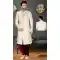 Tailored for Royalty: Embrace the Grandeur of Your Wedding with our Exquisite Cream Plus Size Sherwani for Men -7917179027
