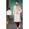 Unforgettable Moments in our Ethnic Cream Banarasi Jacquard Plus Size Wedding Sherwani for Men -7917179029