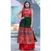 Green Color Dola Silk Foil Print And Mirror Work Festival Wear Palazzo Salwar Suit - 7194174799