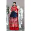 Navy Blue Color Dola Silk Foil Print And Mirror Work Festival Wear Palazzo Salwar Suit - 7194174800