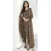 Party Wear Embroidery Work Faux Georgette Salwar Kameez In Brown -7216174919