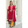 Embroidery Work Georgette Red Color Function Wear Palazzo Salwar Suit - 7217174925