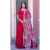 Designer Party Wear Faux Blooming Embroidery Work Readymade Gown With Dupatta In Rani Pink - 7220174941