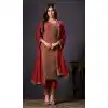 Red Color Cationic Georgette Embroidery Work Traditional Festival Wear Salwar Suit  - 7222174946