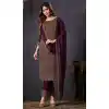 Wine Color Cationic Georgette Embroidery Work Traditional Festival Wear Salwar Suit  - 7222174947