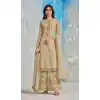 Traditional Festival Wear Beige Color Soft Organza Embroidery Work Palazzo Salwar Suit - 7223174952
